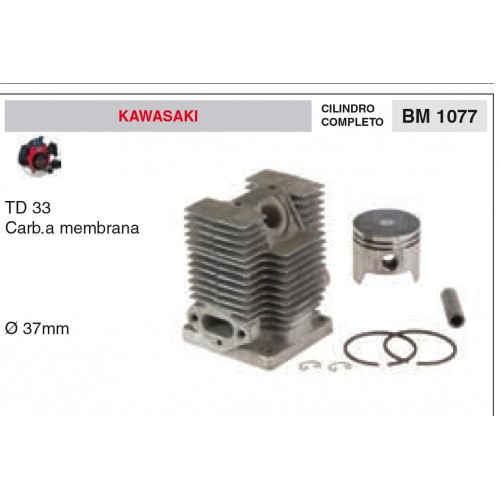 Cilindri Completi Pistoni e Segmenti Kawasaki TD 33 Carb.a membrana