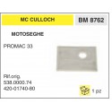 Filtro Aria Motoseghe McCulloch PROMAC 33 Seconda Versione