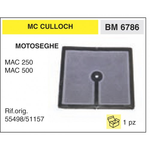 Filtro Aria Motoseghe McCulloch MAC 250 MAC 500