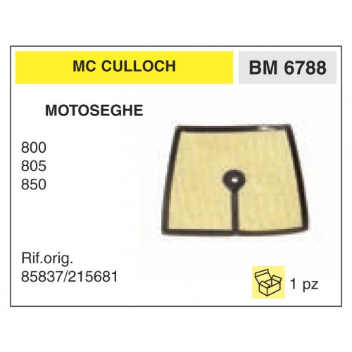 Filtro Aria Motoseghe McCulloch 800 805 850