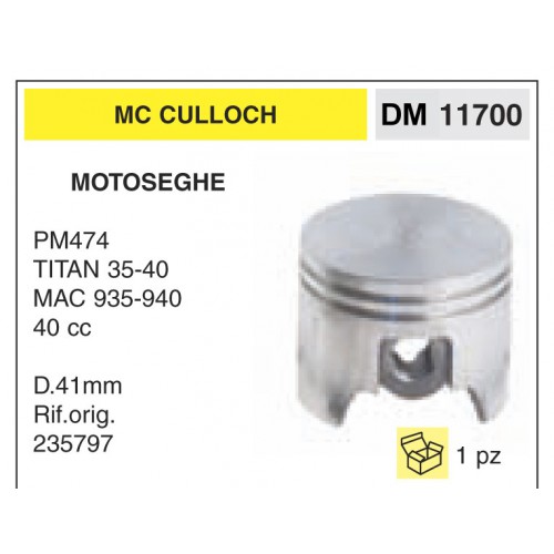 Pistone e Segmenti Motoseghe Mc Culloch PM474 TITAN 35-40 MAC 935-940