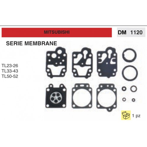 Kit Membrana Carburatore Motosega Mitsubishi TL23-26 TL33-43 TL50-52