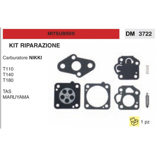 Kit Membrana Carburatore Motosega Mitsubishi T110 T140 T180 Con Kit Spillo