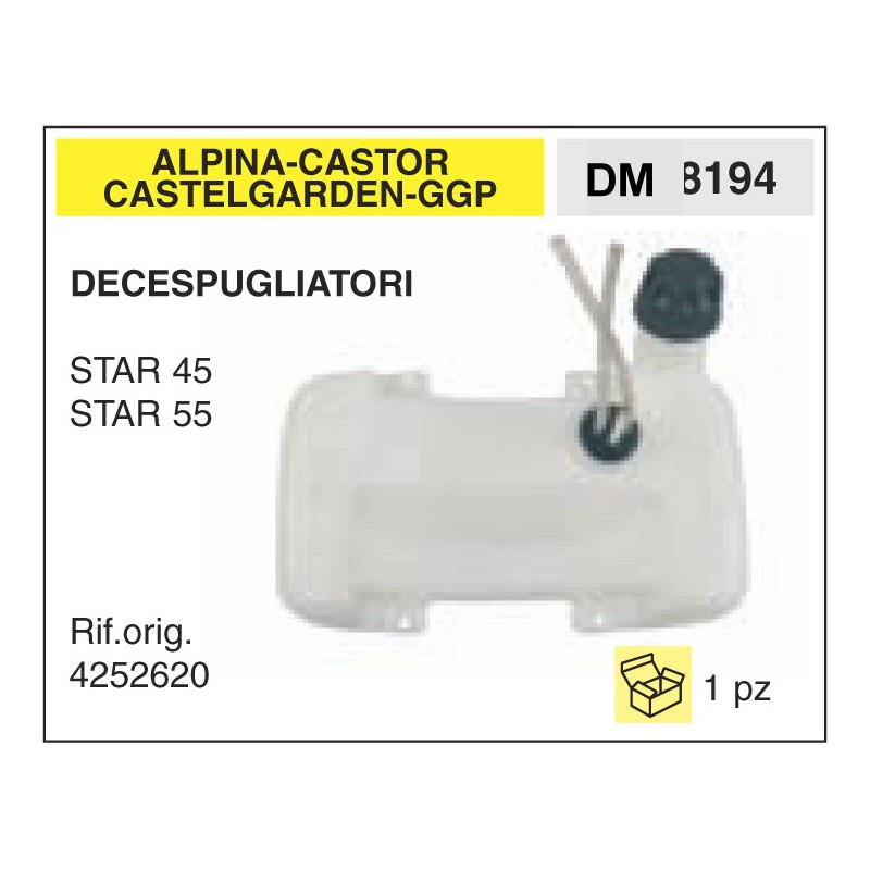 Serbatoio Benzina Alpina Castor Castelgarden Ggp Decespugliatore STAR 45 STAR 55