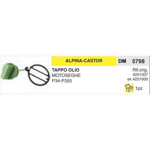 Tappo Benzina E Olio Alpina Castor MOTOSEGHE P34 - P350