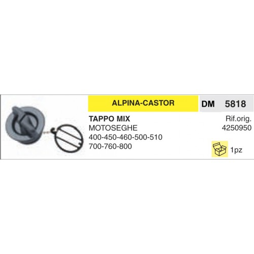 Tappo Benzina E Olio Alpina Castor MIX MOTOSEGHE 400 450 460 500 510 700 760 800