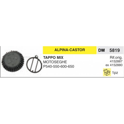 Tappo Benzina E Olio Alpina Castor MIX MOTOSEGHE P540 550 600 650