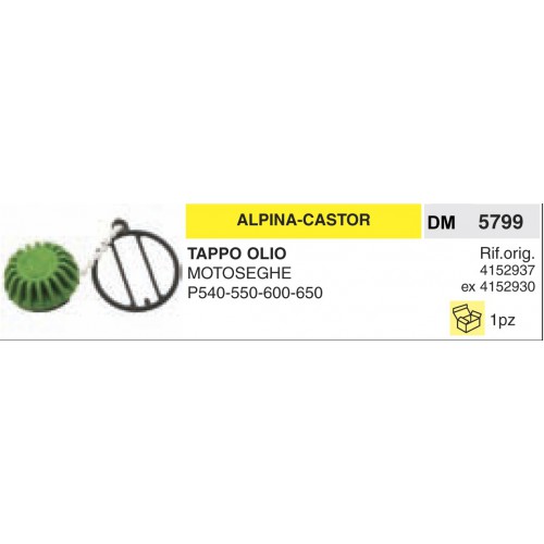 Tappo Benzina E Olio Alpina Castor MOTOSEGHE P540 550 600 650