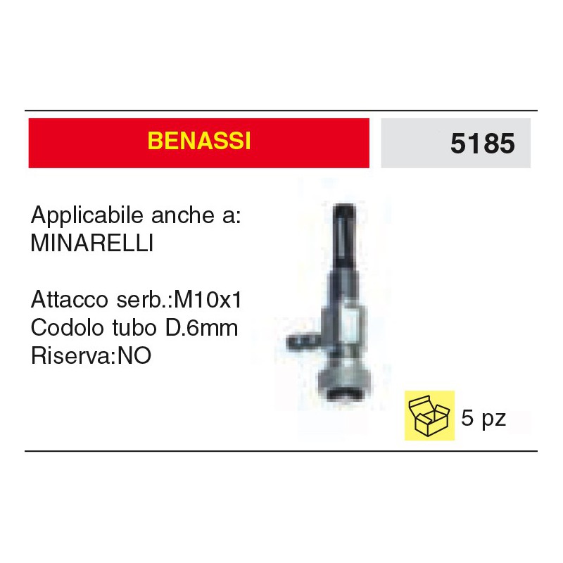 Rubinetto Benzina Benassi Attacco Serbatoio M10x1 MINARELLI