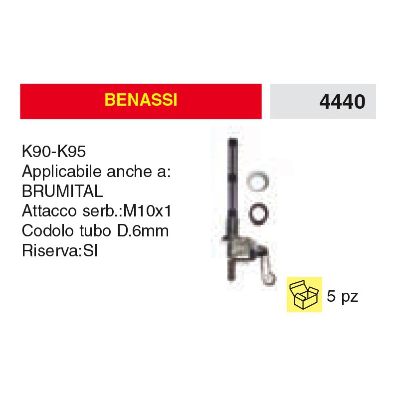 Rubinetto Benzina Benassi Attacco Serbatoio M10x1 K90 K95 BRUMITAL