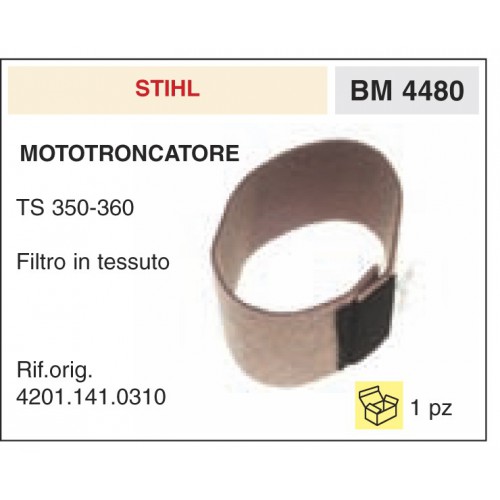 Filtro Aria Mototroncatore Stihl TS 350-360 Filtro in tessuto