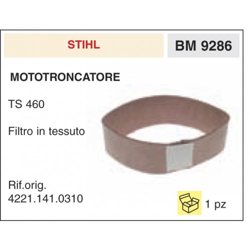 Filtro Aria Mototroncatore Stihl TS 460 Filtro in tessuto