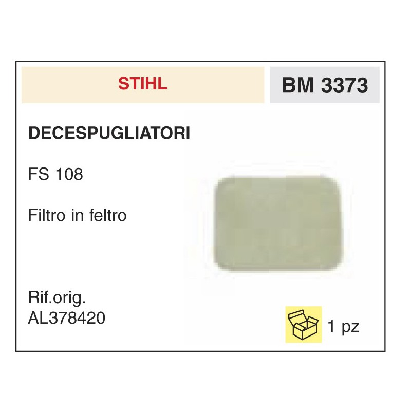 Filtro Aria Decespugliatori Stihl FS 108 Filtro in feltro