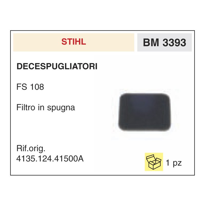 Filtro Aria Decespugliatori Stihl FS 108 Filtro in spugna