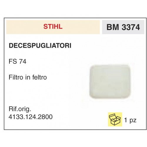 Filtro Aria Decespugliatori Stihl FS 74 Filtro in feltro