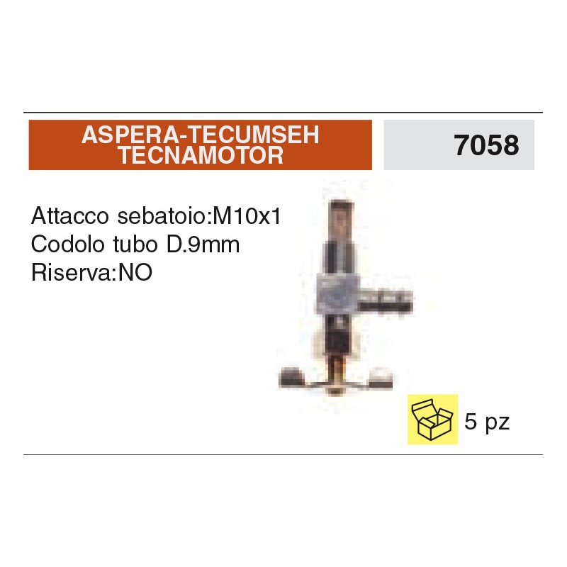Rubinetto Benzina Aspera Tecumseh Tecnamotor Attacco Serbatoio M10x1