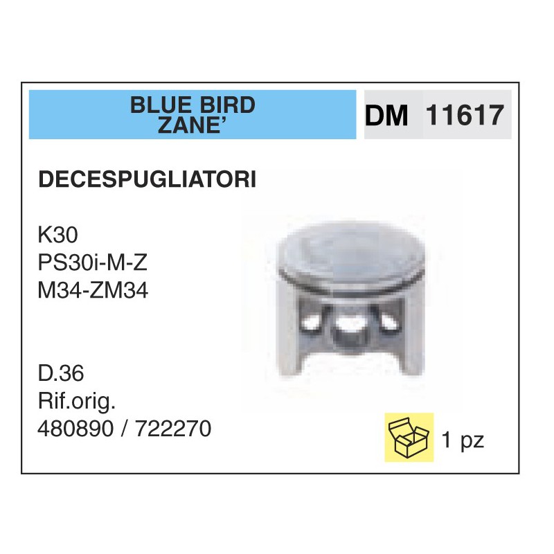 Pistone e Segmenti Blue Bird Zan_ K30 PS30i-M-Z M34-ZM34