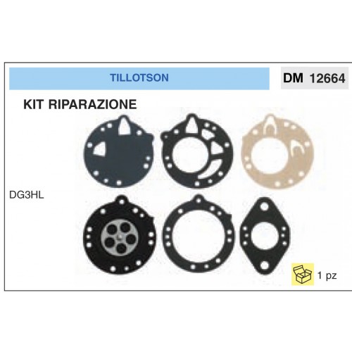 Kit Membrana Riparazione Carburatore Motosega Tillotson DG3HL