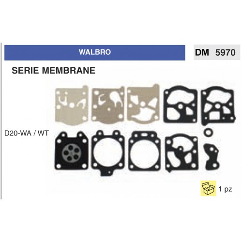 Kit Membrana Carburatore Motosega Walbro D20-WA / WT