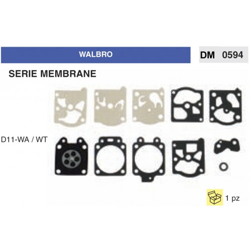 Kit Membrana Carburatore Motosega Walbro D11-WA / WT