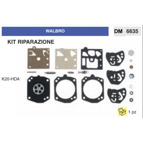 Kit Membrana Riparazione Carburatore Motosega Walbro K20-HDA