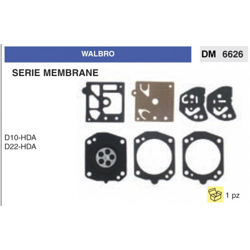 Kit Membrana Carburatore Motosega Walbro D10-HDA D22-HDA