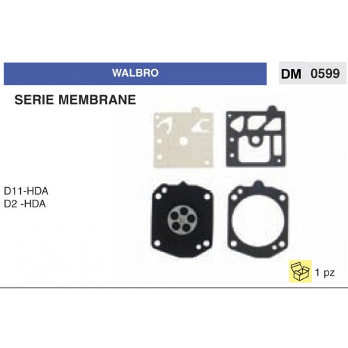 Kit Membrana Carburatore Motosega Walbro D11-HDA D2 -HDA