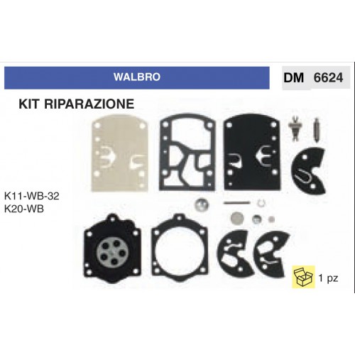 Kit Membrana Riparazione Carburatore Motosega Walbro K11-WB-32 K20-WB