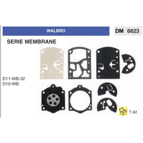 Kit Membrana Carburatore Motosega Walbro D11-WB-32 D10-WB