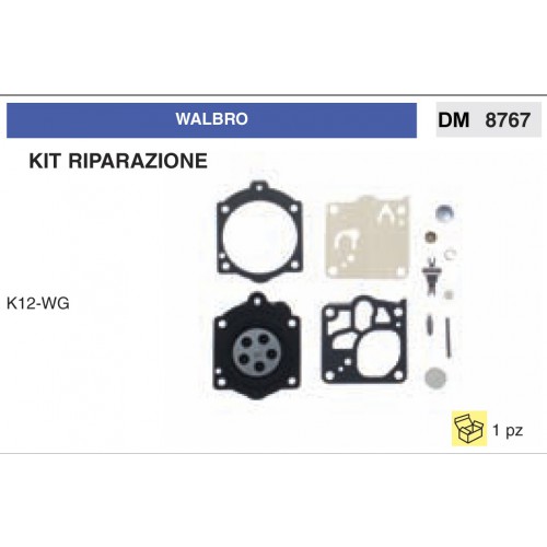 Kit Membrana Riparazione Carburatore Motosega Walbro K12-WG