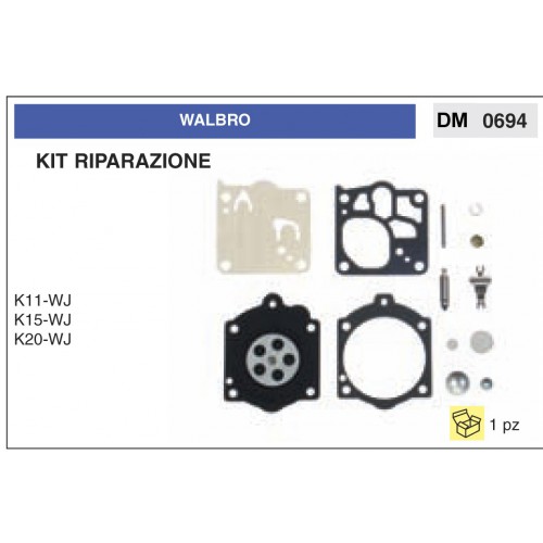 Kit Membrana Riparazione Carburatore Motosega Walbro K11-WJ K15-WJ K20-WJ