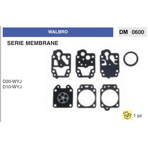 Kit Membrana Carburatore Motosega Walbro D20-WYJ D10-WYJ
