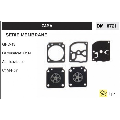 Kit Membrana Carburatore Motosega Zama C1M GND-43