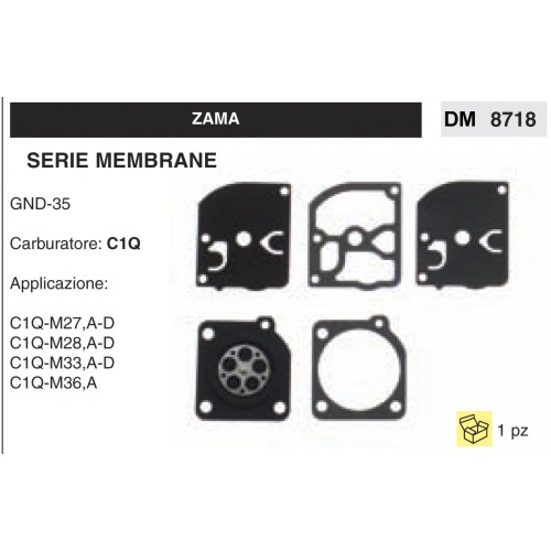 Kit Membrana Carburatore Motosega Zama C1Q GND-35