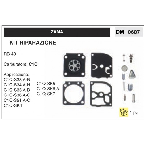 Kit Membrana Riparazione Carburatore Motosega Zama C1Q RB-40