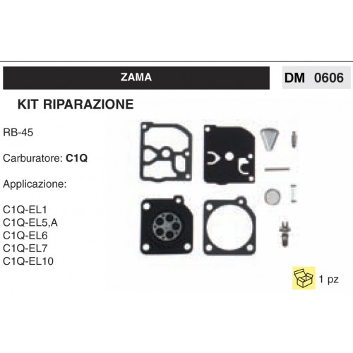 Kit Membrana Riparazione Carburatore Motosega Zama C1Q RB-45