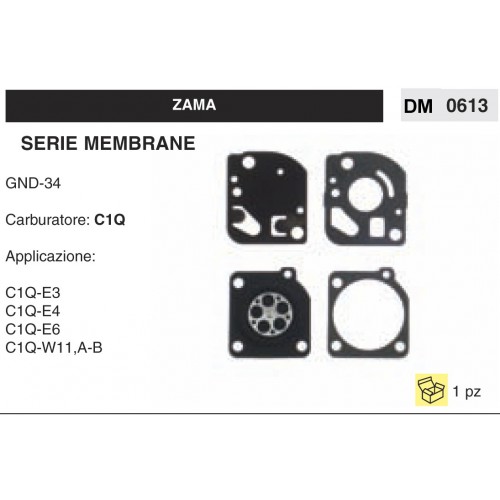 Kit Membrana Carburatore Motosega Zama C1Q GND-34