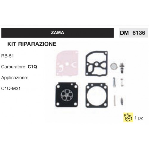 Kit Membrana Riparazione Carburatore Motosega Zama C1Q RB-51