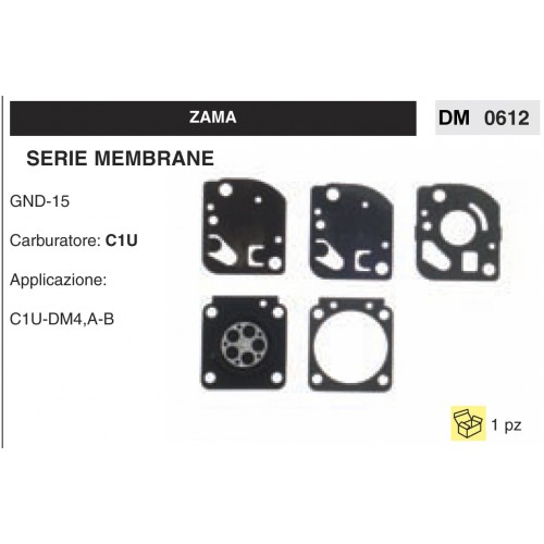 Kit Membrana Carburatore Motosega Zama C1U GND-15