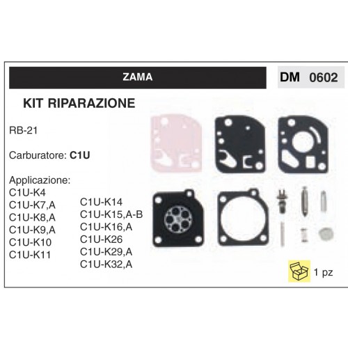 Kit Membrana Riparazione Carburatore Motosega Zama C1U RB-21