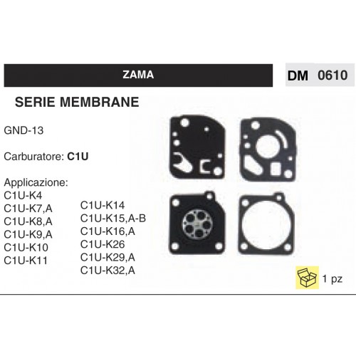 Kit Membrana Carburatore Motosega Zama C1U GND-13