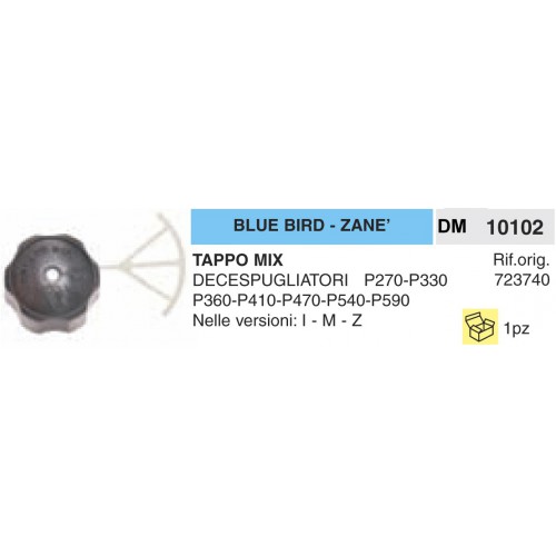 Tappo Benzina E Olio Blue Bird Zan_ MIX DECESPUGLIATORI versioni I - M - Z