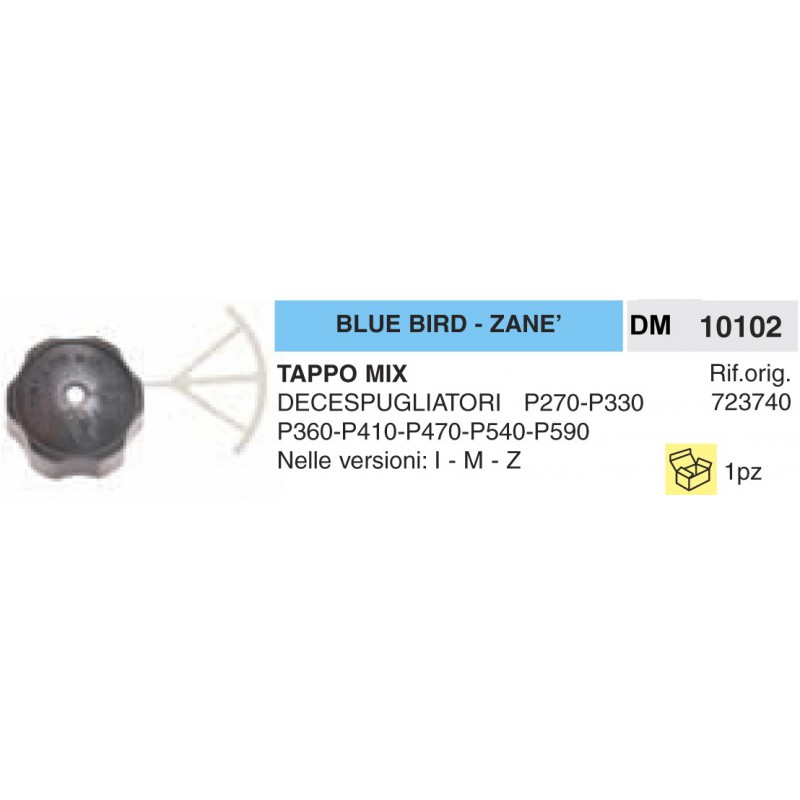 Tappo Benzina E Olio Blue Bird Zan_ MIX DECESPUGLIATORI versioni I - M - Z