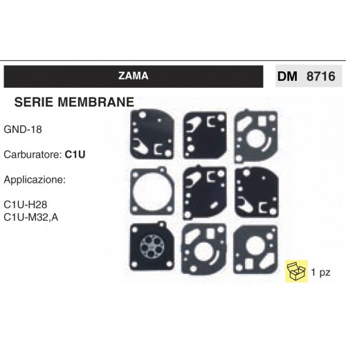 Kit Membrana Carburatore Motosega Zama C1U GND-18