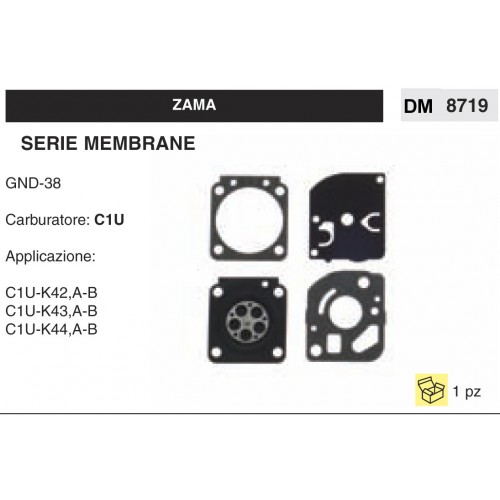 Kit Membrana Carburatore Motosega Zama C1U GND-38