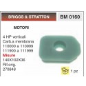 Filtro Aria Motori BRIGGS & STRATTON 4 HP verticali Carb.a membrana 110000 a 110