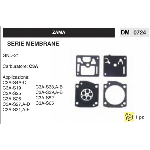 Kit Membrana Carburatore Motosega Zama C3A GND-21