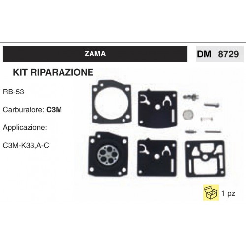 Kit Membrana Riparazione Carburatore Motosega Zama C3M RB-53
