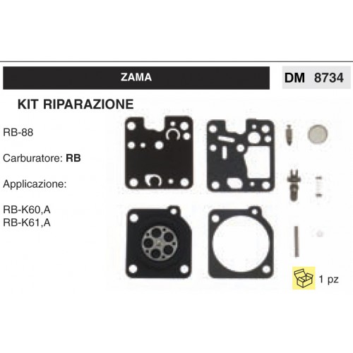 Kit Membrana Riparazione Carburatore Motosega Zama RB RB-88
