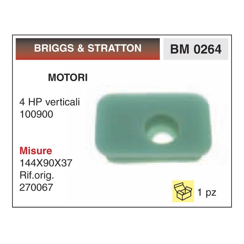 Filtro Aria Motori BRIGGS & STRATTON 4 HP verticali 1009001
